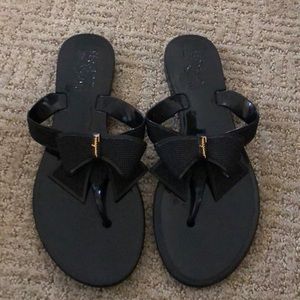 Ferragamo Black Jelly Bow Sandals size 38 8